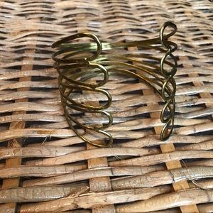 Gold Hammered Metal Arm Cuff